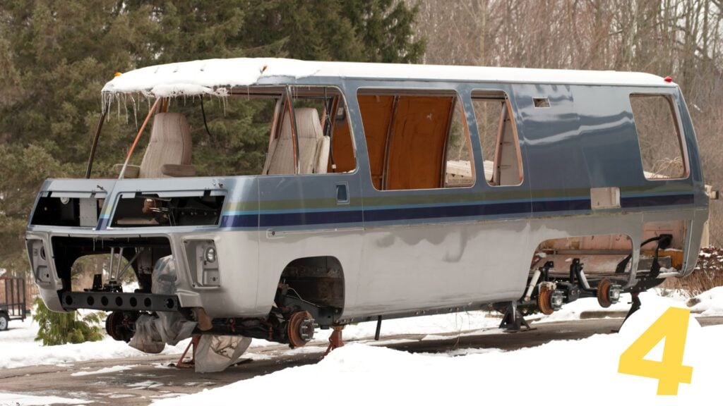 damaged rv skeleton