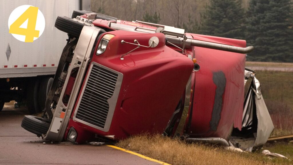 damaged semi truck