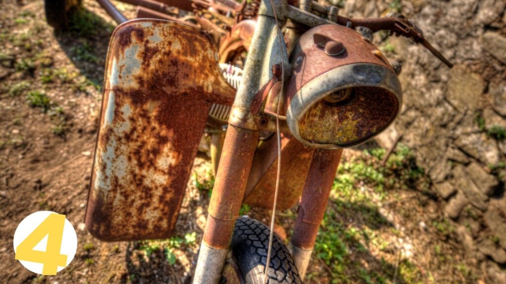 rusty old motorcycle