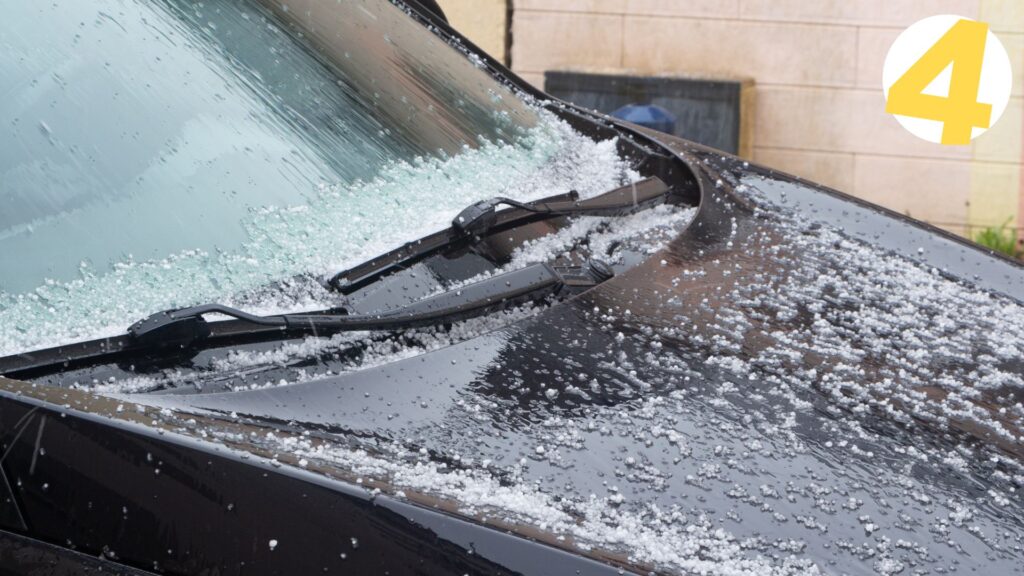 car damaged by hail