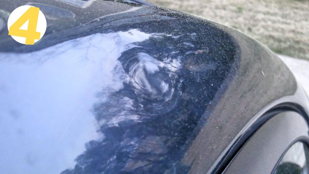 car damaged by hail